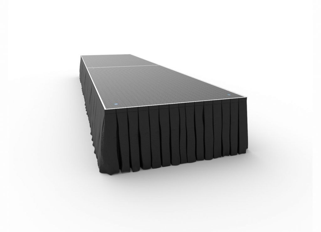 1x4m black stage with skirting