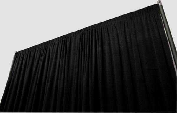 top view of black drape backdrop